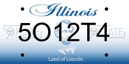 5O12T4 Illinois License Plate