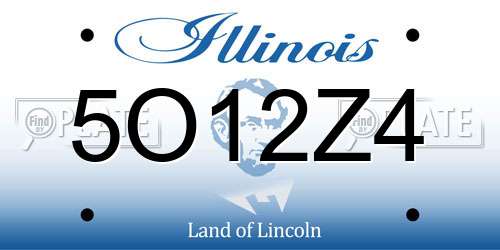 5O12Z4 Illinois License Plate