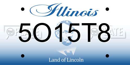5O15T8 Illinois License Plate