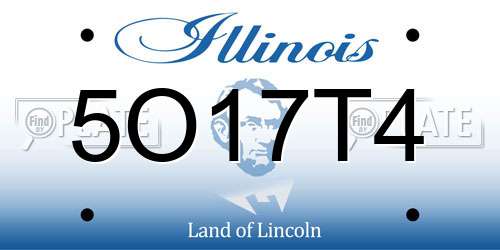 5O17T4 Illinois License Plate