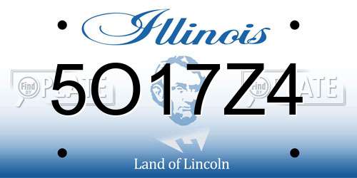 5O17Z4 Illinois License Plate