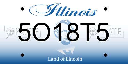 5O18T5 Illinois License Plate