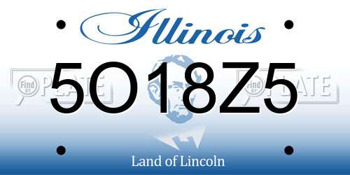5O18Z5 Illinois License Plate