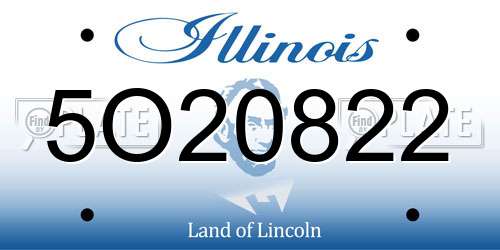 5O20822 Illinois License Plate