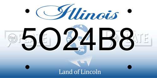 5O24B8 Illinois License Plate