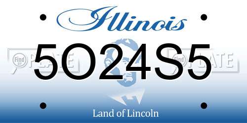 5O24S5 Illinois License Plate