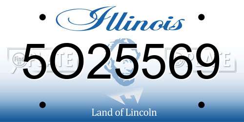 5O25569 Illinois License Plate