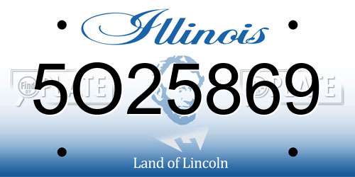 5O25869 Illinois License Plate