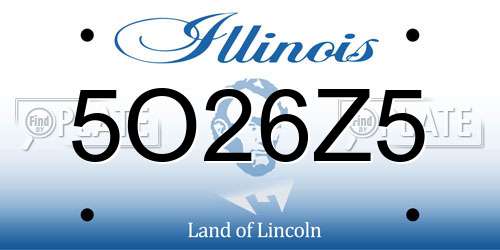 5O26Z5 Illinois License Plate