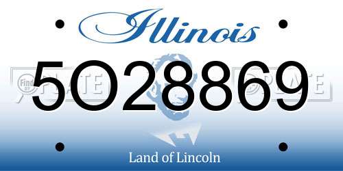 5O28869 Illinois License Plate