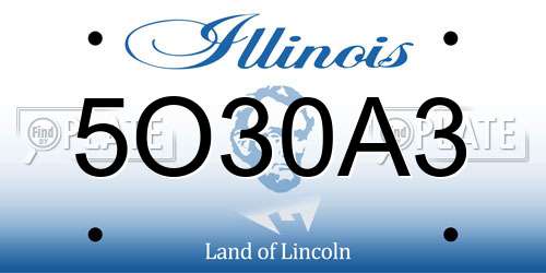 5O30A3 Illinois License Plate