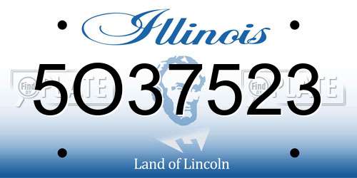5O37523 Illinois License Plate