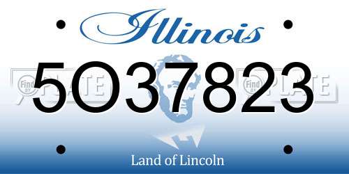5O37823 Illinois License Plate