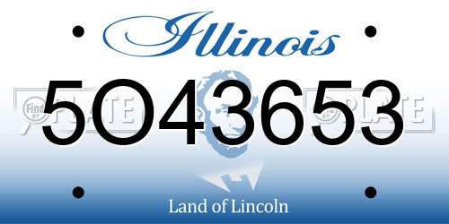 5O43653 Illinois License Plate