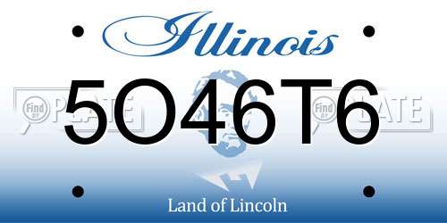 5O46T6 Illinois License Plate