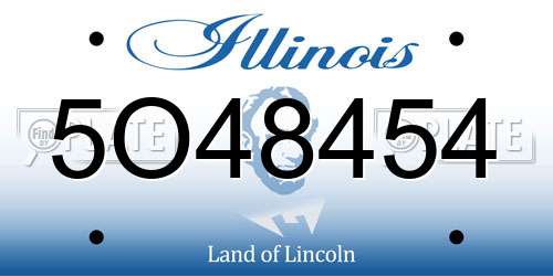5O48454 Illinois License Plate