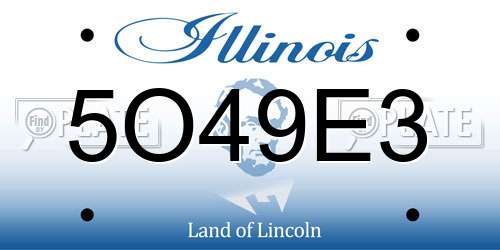 5O49E3 Illinois License Plate