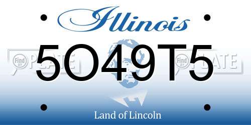 5O49T5 Illinois License Plate