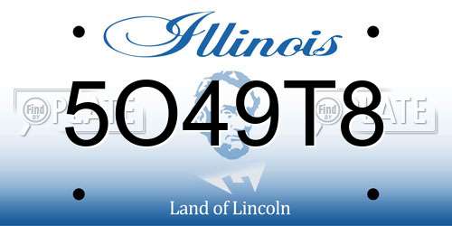 5O49T8 Illinois License Plate