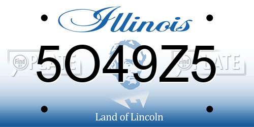 5O49Z5 Illinois License Plate