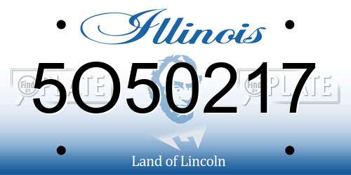 5O50217 Illinois License Plate