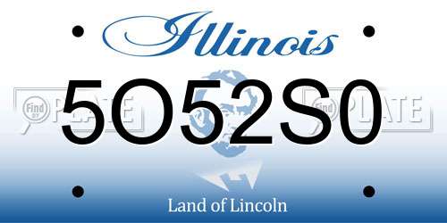 5O52S0 Illinois License Plate
