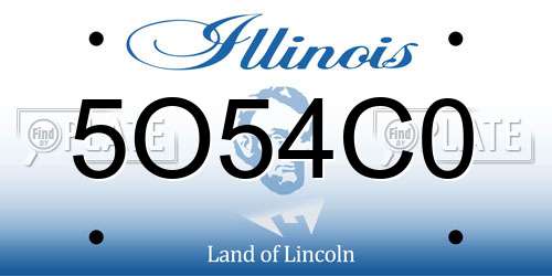 5O54C0 Illinois License Plate