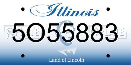 5O55883 Illinois License Plate