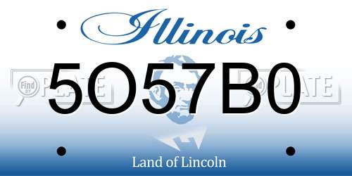5O57B0 Illinois License Plate