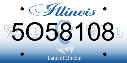 5O58108 Illinois License Plate