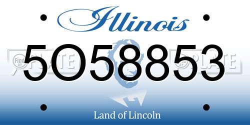 5O58853 Illinois License Plate