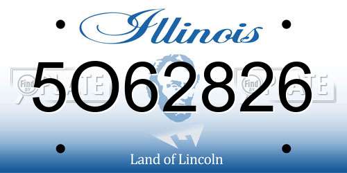 5O62826 Illinois License Plate