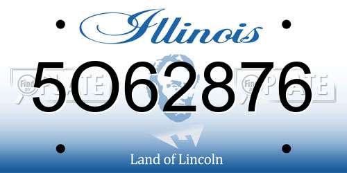 5O62876 Illinois License Plate