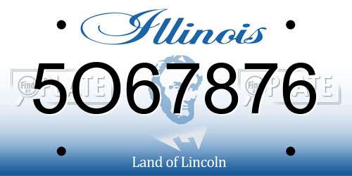 5O67876 Illinois License Plate