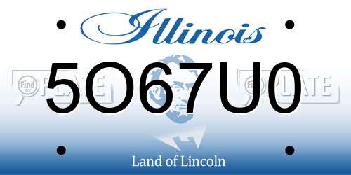 5O67U0 Illinois License Plate