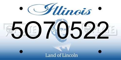 5O70522 Illinois License Plate