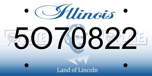 5O70822 Illinois License Plate