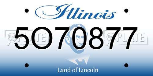 5O70877 Illinois License Plate
