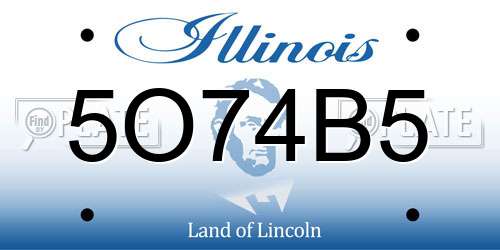5O74B5 Illinois License Plate
