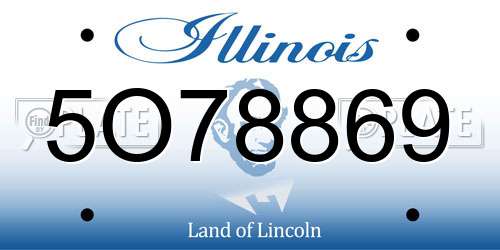 5O78869 Illinois License Plate