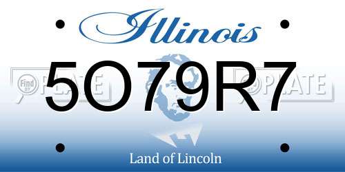 5O79R7 Illinois License Plate
