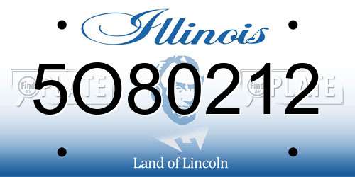 5O80212 Illinois License Plate