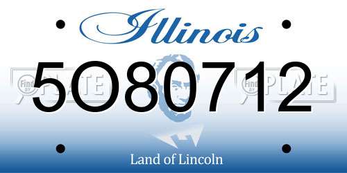 5O80712 Illinois License Plate