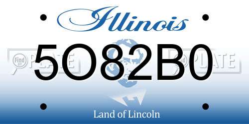 5O82B0 Illinois License Plate