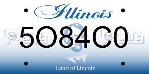 5O84C0 Illinois License Plate