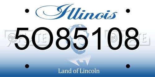 5O85108 Illinois License Plate