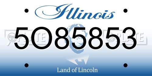 5O85853 Illinois License Plate