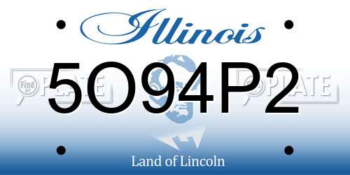 5O94P2 Illinois License Plate