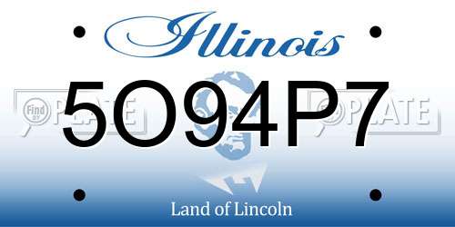 5O94P7 Illinois License Plate