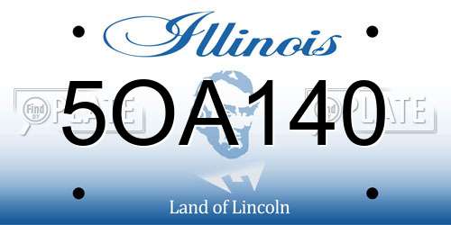 5OA140 Illinois License Plate